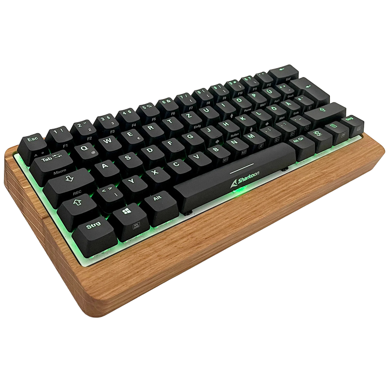 Tastatur Sharkoon mit edlem Holzcase
